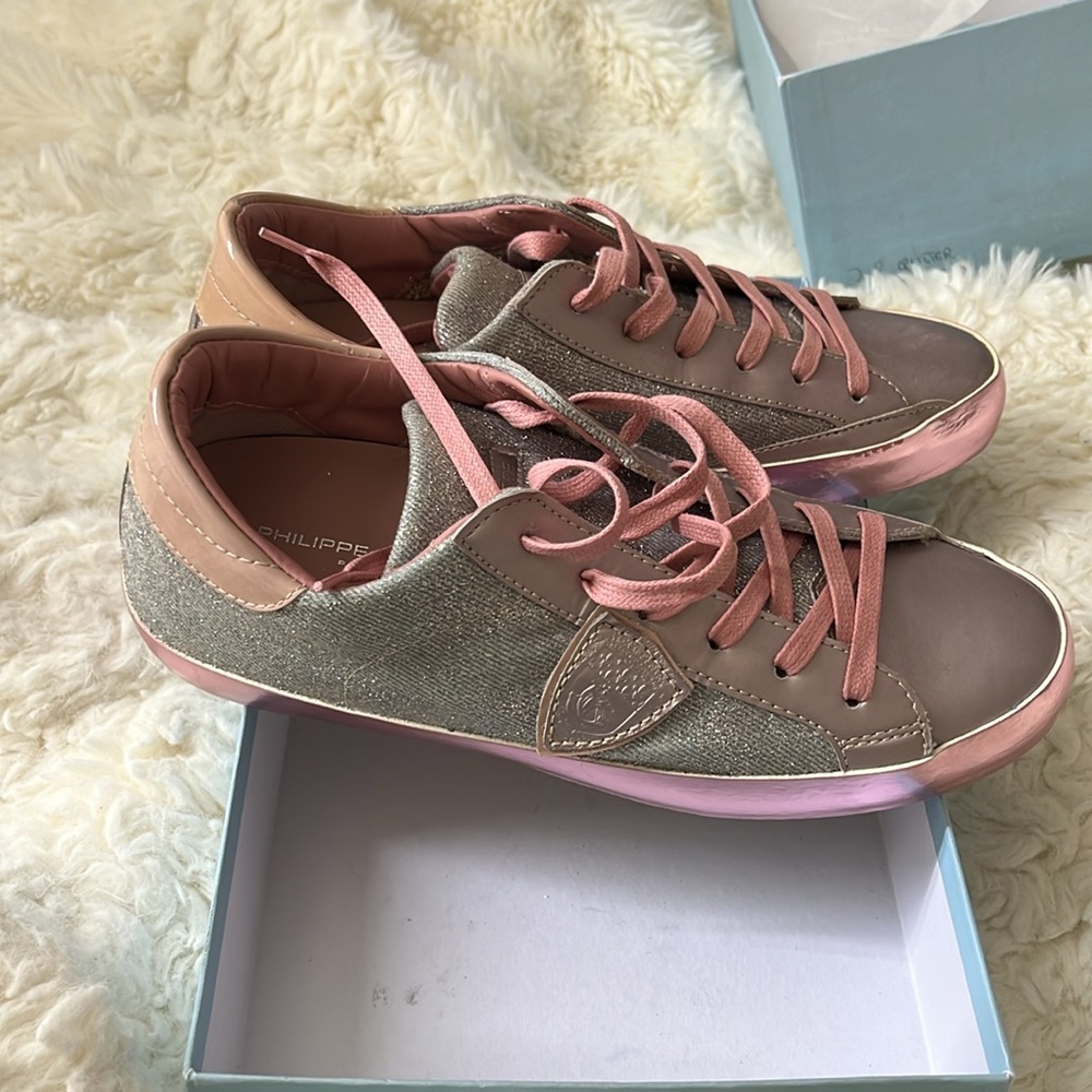 Philippe Model Pink Glitter Sneakers - Picture 3 of 13
